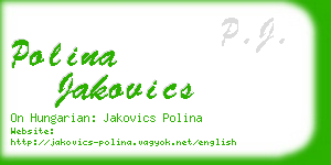 polina jakovics business card